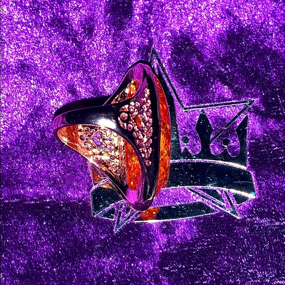 NWT Orange Goldstone Amber Orgonite Filagree Rose Gold Ring Sz 8 - Picture 7 of 8